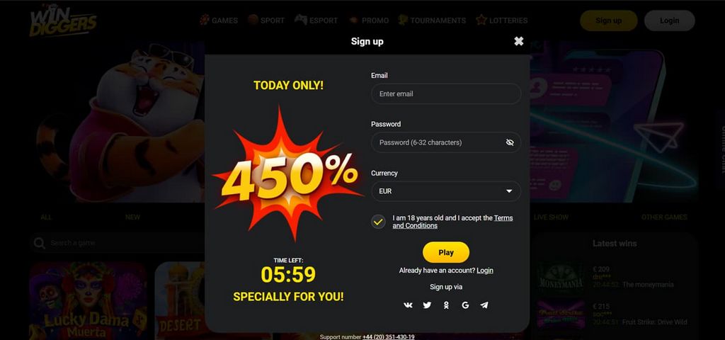 Online Casino Experience at Victory Diggers Casino